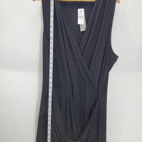 Lane Bryant Wrap Sheath Dress Womens 26/28 (4x) Black Sleeveless Stretch NWT - Picture 7 of 9